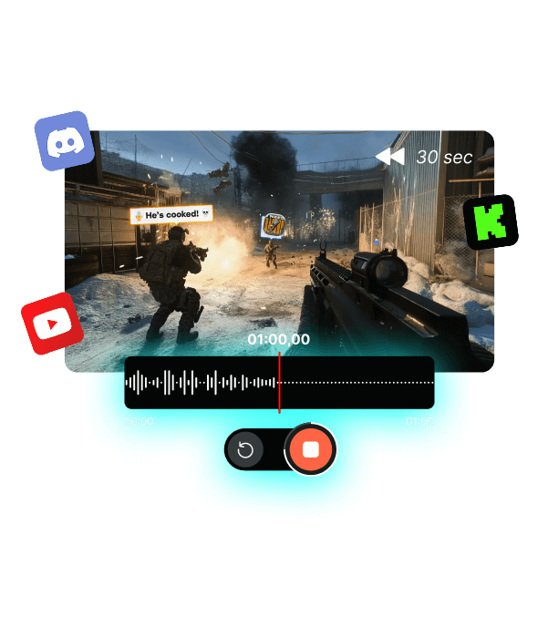 Интерфейс записи звуковых фрагментов Voicemod Recorder
